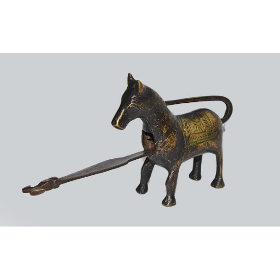 Antique Black Horse Padlock - For Home Decor Collection Or Gifting (Brass 100%) Antique Black Horse Padlock - For Home Decor Collection Or Gifting (Brass 100%)