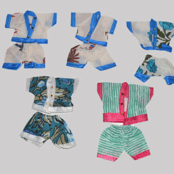 NOVELIKA -NO-2-3 Multicolor Cotton Kurta & Dhoti/Shorts Set for Bal Gopal Idol- Soft Fabric Krishna Idol (Pack of 5 )