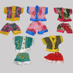 NOVELIKA -No-0-1 Partish Laddu Gopal Cotton Summer Dress for Laddu Gopal - Random Multicolor Designs (Pack of 5 )