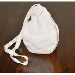 NOVELIKA - Gomukhi Japa Bag for Jaap Mala – White Cotton Chanting Bag for Meditation, Mantra, Prayer (Pack of 1)