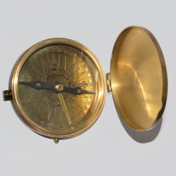 Solid Brass Sundial Compass Camping/Hiking Steampunk Accessory Metal Compass 