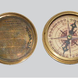 Solid Brass Sundial Marine Compass Camping - Robert Frost The Road Not Taken Metal Compass 