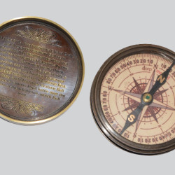 Antique Brass Sundial Marine Compass Camping/Hiking Steampunk Accessory Albert - Einstein Metal Compass