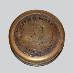 Antique Brass Sundial Compass Camping/Hiking Steampunk Accessory - JAMES WATT 1736 - 1819 Metal Compass