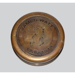 Antique Brass Sundial Compass Camping/Hiking Steampunk Accessory - JAMES WATT 1736 - 1819 Metal Compass