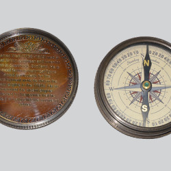 Antique Brass Sundial Compass Camping/Hiking Steampunk Accessory - JAMES WATT 1736 - 1819 Metal Compass