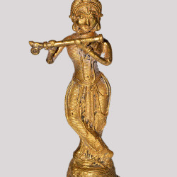 100% Brass Shree Krishna Statue - For Living Room - Guest Room - Handmade Handicrafts Brass Statue Home Office Decor