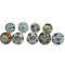 Ceramic Knobs Multi Colour Look Flower  Door Handle Cabinet Drawer Cupboard Pull Cabinet Knobs.  9 Pieces ( 2 Set Of 5&4)