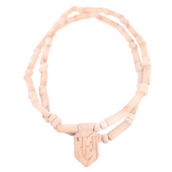 Novelika Original Unisex Design Tulsi Kanthi Mala With Radha Engraved In Hindi Front Pendant/Locket 