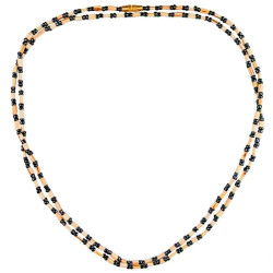 Black Original 2 Round Tulsi Kanthi Mala /Holy Basil Wooden Mala, Adults Unisex