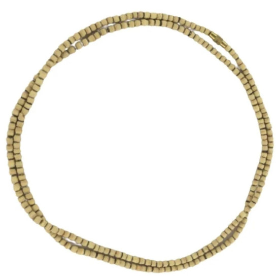 Novelika Original Small Beads Double Round Tulsi Kanthi Mala For Men And Women Or 2 Pach Tulasi Mala, Two Layer Holy Basil Wooden Necklace - Set Of 1