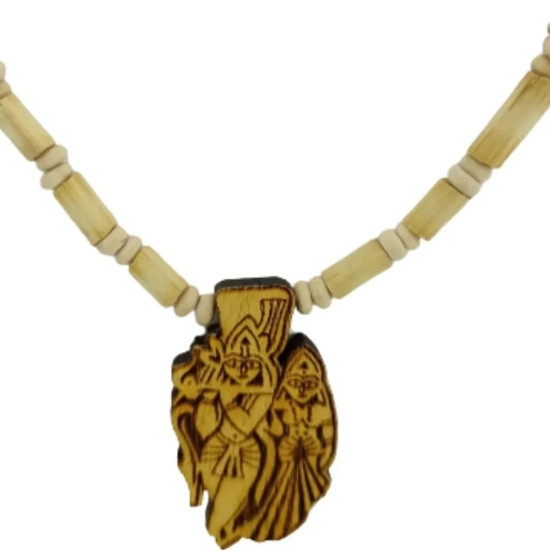 Novelika Original Tulsi Mala With Radha Krishna Pendant/Locket | Unisex Adult Tulasi Mala 