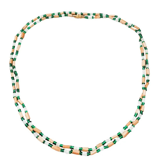 Novelika Original 2 Round Tulsi Kanthi Mala /Holy Basil Wooden Mala, Adults Unisex 