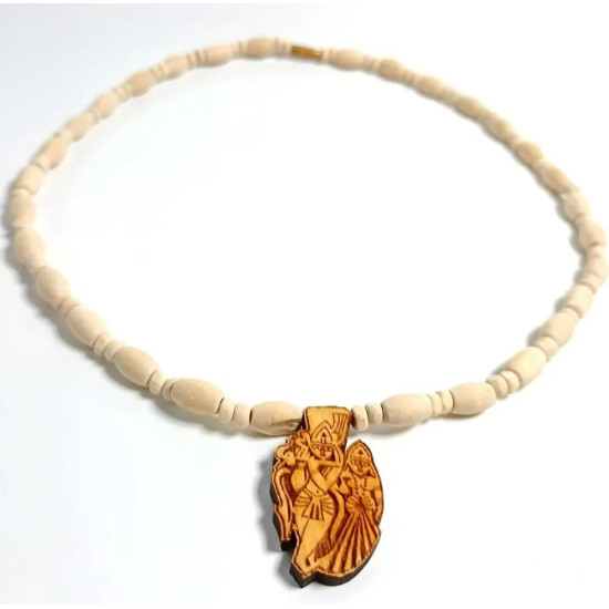 Novelika Unisex Adults Mridanga Tulsi Mala With Radha Krishna Pendant (Locket) Tulasi Mala Novelika Unisex Adults Mridanga Tulsi Mala With Radha Krishna Pendant (Locket) Tulasi Mala