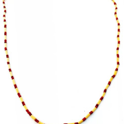 Novelika Red Tulsi Kanthi Mala/Tulasi Mala For Neck, 2 Round | Holy Basil Wood Necklace 
