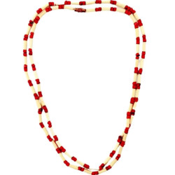Novelika Red Tulsi Kanthi Mala/Tulasi Mala For Neck, 2 Round | Holy Basil Wood Necklace 