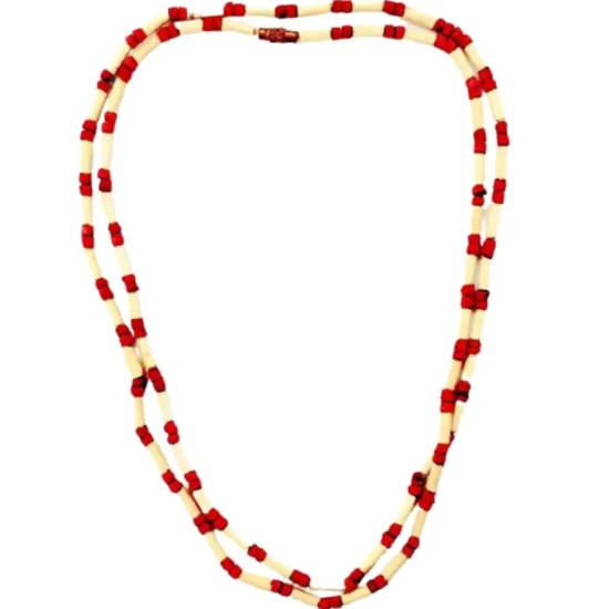 Novelika Red Tulsi Kanthi Mala/Tulasi Mala For Neck, 2 Round | Holy Basil Wood Necklace Novelika Red Tulsi Kanthi Mala/Tulasi Mala For Neck, 2 Round | Holy Basil Wood Necklace