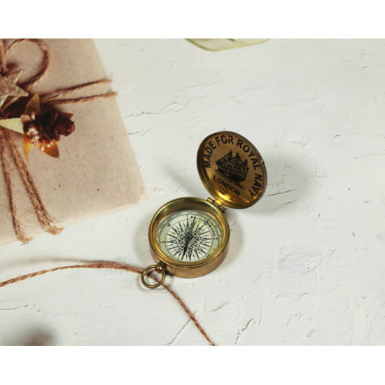 Novelika Beautiful Gold Color Royal Navy Brass Sundial Compass Nautical Maritime Compass Gift And Home Decor  ( A3670165 )