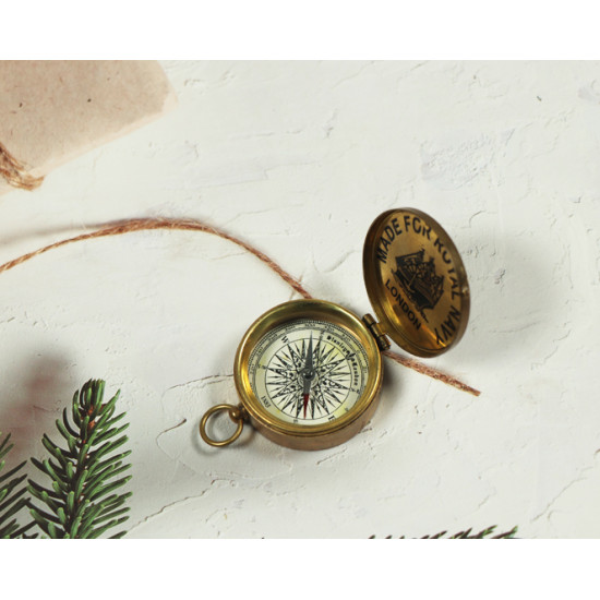 Novelika Beautiful Gold Color Royal Navy Brass Sundial Compass Nautical Maritime Compass Gift And Home Decor  ( A3670165 )