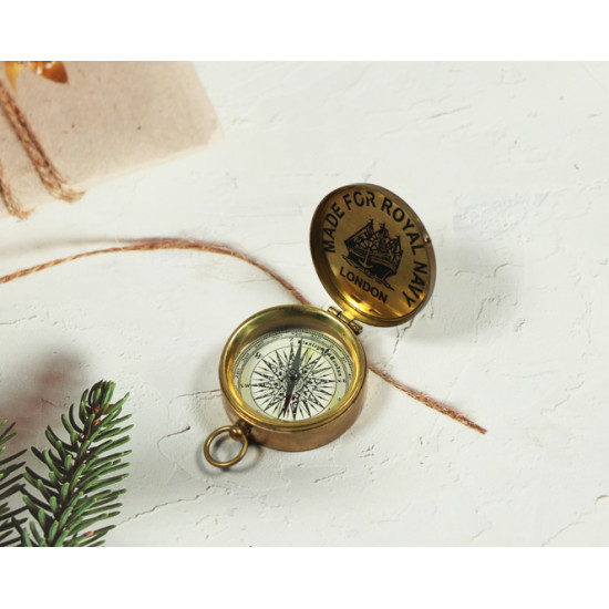 Novelika Beautiful Gold Color Royal Navy Brass Sundial Compass Nautical Maritime Compass Gift And Home Decor  ( A3670165 )