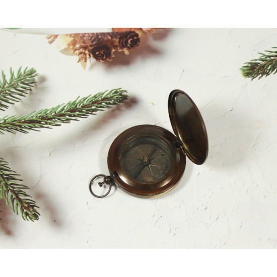 Novelika Beautiful Bronze Color Ross London  Ship Design Navigational Maritime Nautical And Pocket Brass Compass For Gift And Home Decor ( A4563596 )