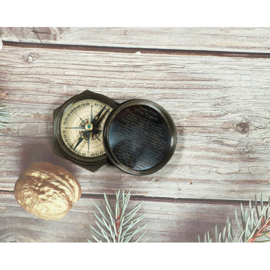 Novelika Beautiful Black Color Queen Victoria  Brass Sundial Compass Maritime Navigational Compass Nautical Compass ( B2817059 )