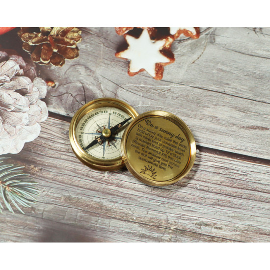 Novelika Beautiful Gold Color The Beatle Finder Sine 1964 Navigational Maritime Nautical And Pocket Brass Compass For Gift And Home Decor  ( B3267129 )