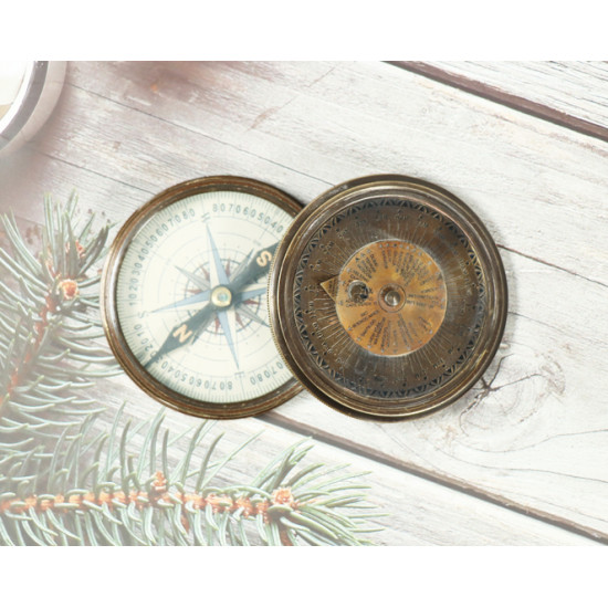 Novelika Beautiful Black Color  Calendar Brass Sundial Compass Brass Compass Nautical Compass ( B3663389 ) 