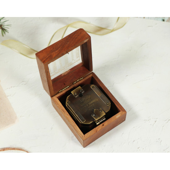Novelika Beautiful Bronze Color Kelvin & Hughes Sine 1917 Nautical Navigational Brass Compass Maritime Pocket Compass  ( C3410761 )