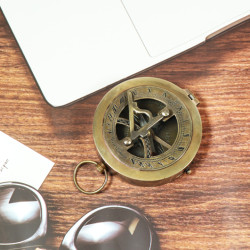 Novelika Beautiful Bronze Color  Brass Sundial Compass Navigational Brass Compass Maritime & Nautical  For Gift And Home Decor ( D4490458 )