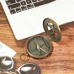 Novelika Beautiful Bronze Color  Brass Sundial Compass Navigational Brass Compass Maritime & Nautical  For Gift And Home Decor ( D4490458 )