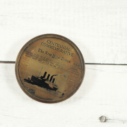 Novelika Beautiful Bronze Color Centennial Commemorative Navigational  Maritime Nautical And Pocket Brass Compass  For  Gift And Home Decor ( L2860093 )