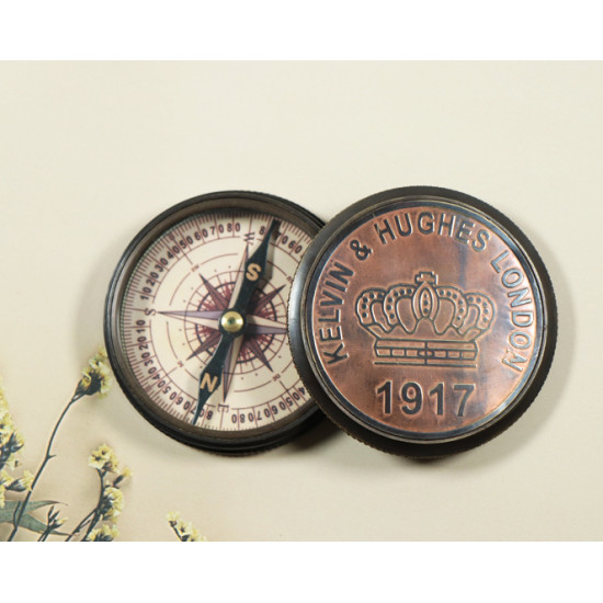 Novelika Beautiful Kelvin & Hughes Sine 1917 Brass Sundial Compass  Nautical And Pocket Compass Navigation Compass ( L3093698 )