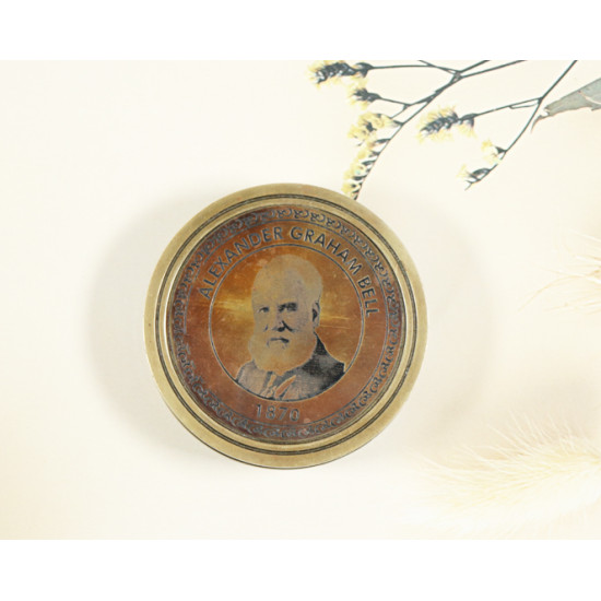 Novelika Beautiful Bronze Color Alexander Graham Bell Brass Navigational Brass Compass Maritime Nautical  And Pocket Brass Compass For Gift And Home Decor ( L3175479  )