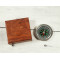 Novelika Beautiful Chrome Navigational  Maritime And Pocket Brass Compass with  Wooden  Box ( L3284621 )