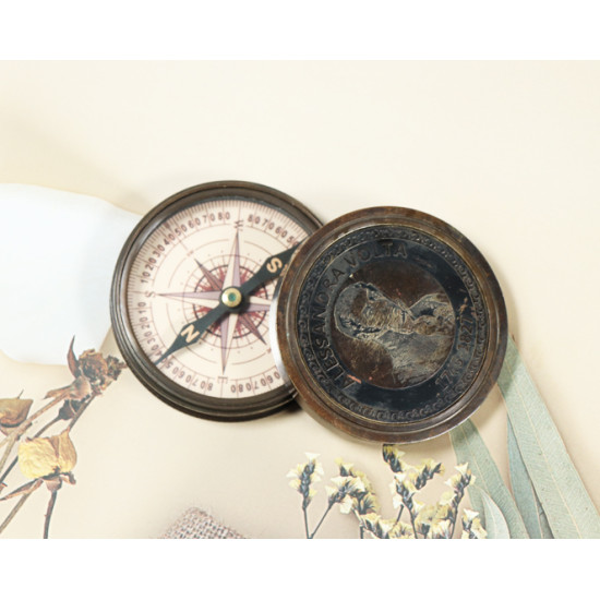 Novelika Beautiful  Bronze Color Alessandro Volta Maritime Nautical Navigational  And Pocket Brass Compass ( L3332223 )