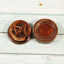 Novelika Beautiful Bronze Color  Sundial Navigational Maritime Nautical And Pocket Brass Compass Gift And Home Decor ( L4461922 )