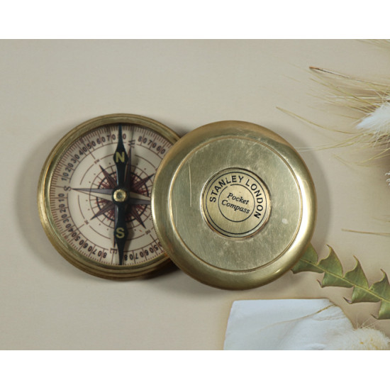 Novelika Beautiful  Gold Color Stanley London  Pocket  Maritime Nautical Navigational  And Pocket Brass Compass ( L4512495 )