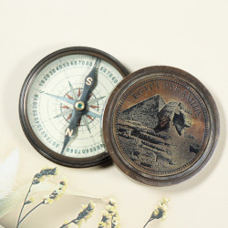 Novelika Beautiful Bronze Color Egypt Pyramids  Sine 2325 BC  Navigational  Maritime Nautical Pocket Brass Compass For  Gift And Home Decor ( L4899794 )