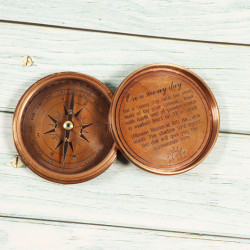 Novelika Beautiful Bronze Color Sundial Navigational Maritime Nautical And Pocket Brass Compass For Gift  And Home Decor  with Safety Wood Box  ( S3222222 )  
