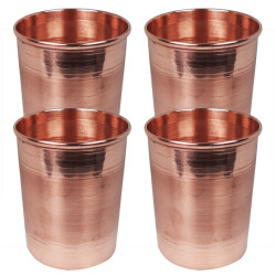 Novelika Pure Copper Glass with Luxury Design, Drinking Serving Water, Yoga Ayurveda, Volume-300 ml Set of 4 Novelika Pure Copper Glass with Luxury Design, Drinking Serving Water, Yoga Ayurveda, Volume-300 ml Set of 4