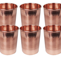 Novelika Pure Copper Plain Glass with Luxury Design, Drinking Serving Water, Yoga Ayurveda, Volume-300 ml Set of 6 Novelika Pure Copper Plain Glass with Luxury Design, Drinking Serving Water, Yoga Ayurveda, Volume-300 ml Set of 6