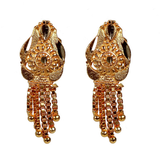 Novelika Latest Stylish Golden Tone Traditional Chandelier Earring set for Women Girls - ER1005
