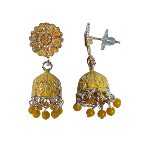 Novelika Latest Stylish Yellow Traditional Jhumka Earring set for Women Girls - ER11011