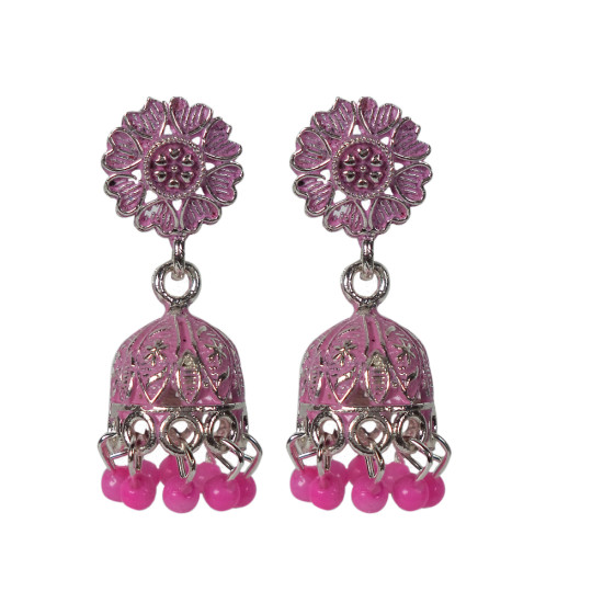 Novelika Latest Stylish Pink Traditional Jhumka Earring set for Women Girls - ER11017
