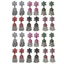 Novelika Latest Stylish Traditional Jhumka Earring set Of 12 for Women Girls - ER1109 Novelika Latest Stylish Traditional Jhumka Earring set Of 12 for Women Girls - ER1109