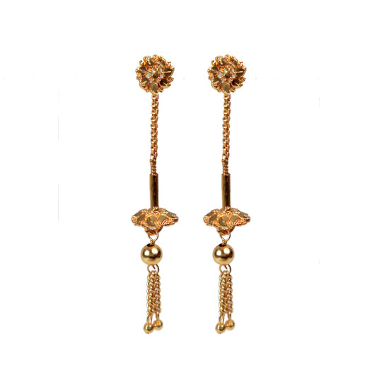 Novelika Latest Stylish Golden Tone Traditional Chandelier Earring set for Women Girls - ER2054