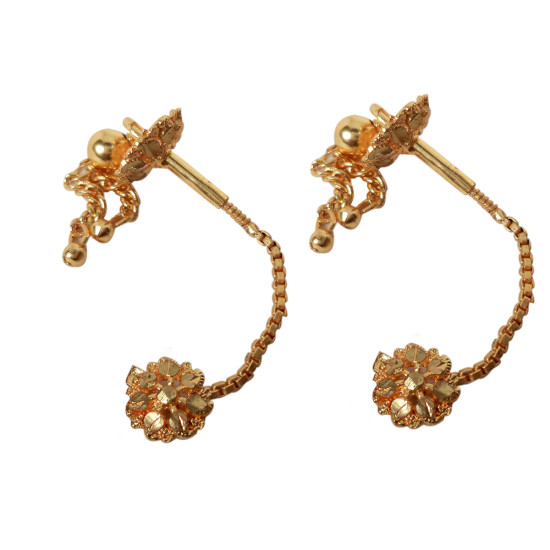 Novelika Latest Stylish Golden Tone Traditional Chandelier Earring set for Women Girls - ER2054