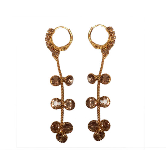 Novelika Latest Stylish Golden Tone Traditional Chandelier Earring set for Women Girls - 757ER3002