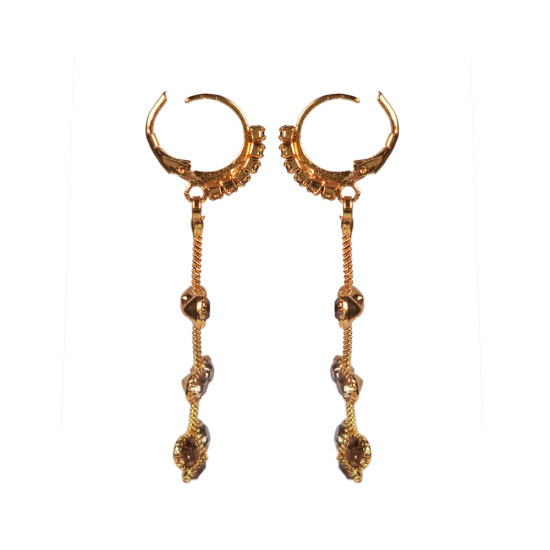 Novelika Latest Stylish Golden Tone Traditional Chandelier Earring set for Women Girls - 757ER3002